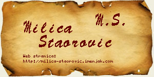 Milica Staorović vizit kartica